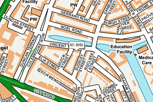 N1 8HN map - OS OpenMap – Local (Ordnance Survey)