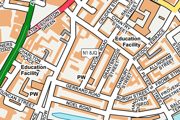 N1 8JQ map - OS OpenMap – Local (Ordnance Survey)