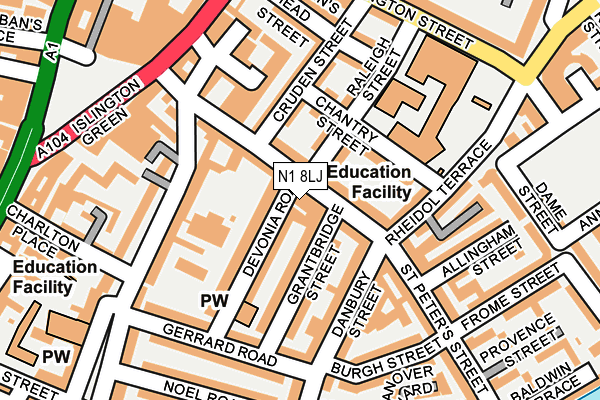 N1 8LJ map - OS OpenMap – Local (Ordnance Survey)