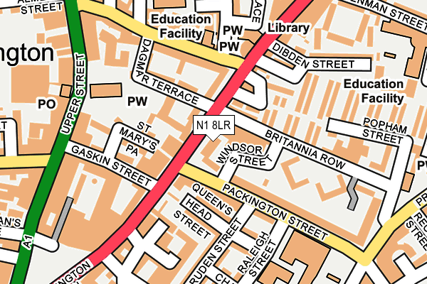 N1 8LR map - OS OpenMap – Local (Ordnance Survey)