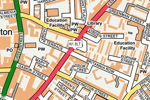 N1 8LT map - OS OpenMap – Local (Ordnance Survey)