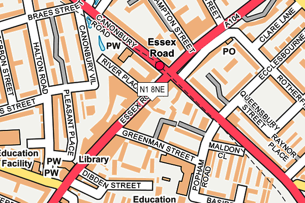 N1 8NE map - OS OpenMap – Local (Ordnance Survey)