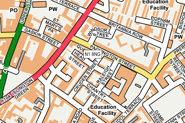 N1 8NG map - OS OpenMap – Local (Ordnance Survey)