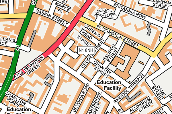 N1 8NH map - OS OpenMap – Local (Ordnance Survey)