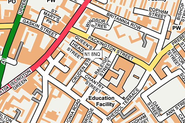 N1 8NQ map - OS OpenMap – Local (Ordnance Survey)