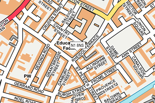N1 8NS map - OS OpenMap – Local (Ordnance Survey)