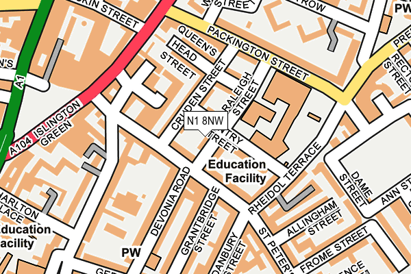 N1 8NW map - OS OpenMap – Local (Ordnance Survey)