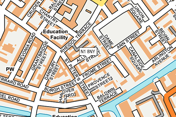 N1 8NY map - OS OpenMap – Local (Ordnance Survey)