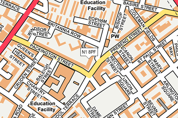 N1 8PF map - OS OpenMap – Local (Ordnance Survey)