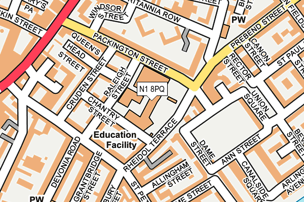 N1 8PQ map - OS OpenMap – Local (Ordnance Survey)