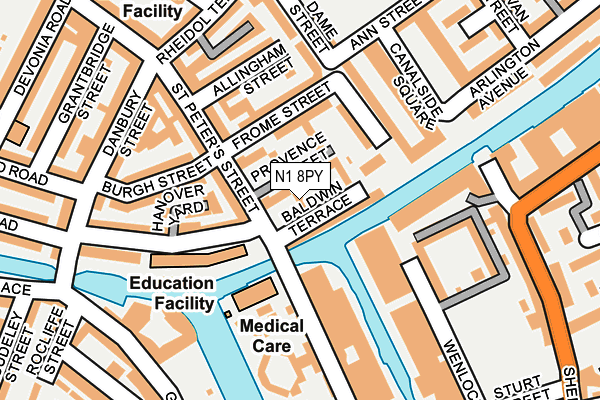 N1 8PY map - OS OpenMap – Local (Ordnance Survey)