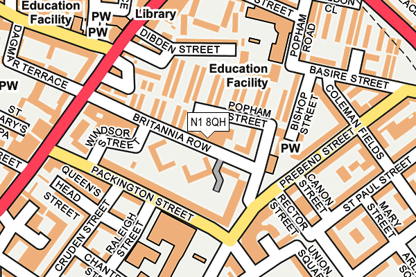 N1 8QH map - OS OpenMap – Local (Ordnance Survey)