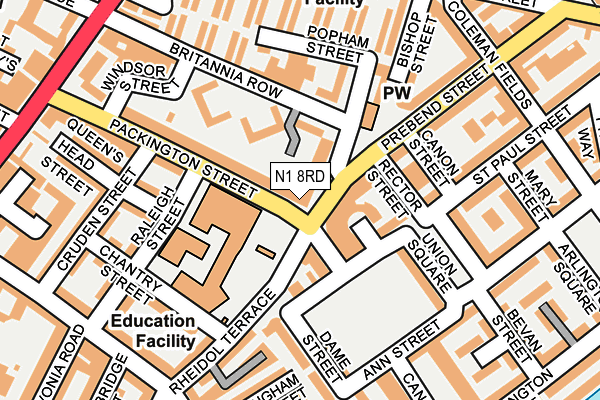 N1 8RD map - OS OpenMap – Local (Ordnance Survey)