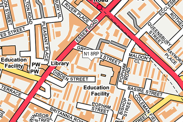 N1 8RP map - OS OpenMap – Local (Ordnance Survey)