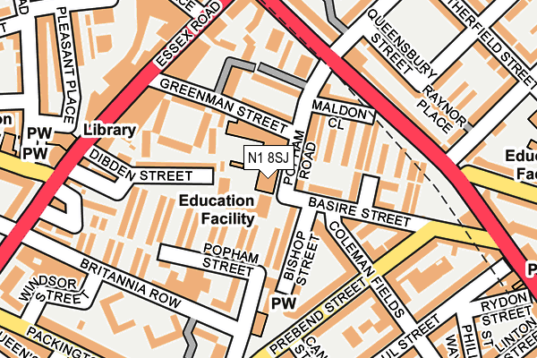 N1 8SJ map - OS OpenMap – Local (Ordnance Survey)