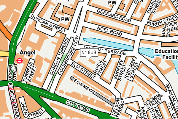 N1 8UB map - OS OpenMap – Local (Ordnance Survey)