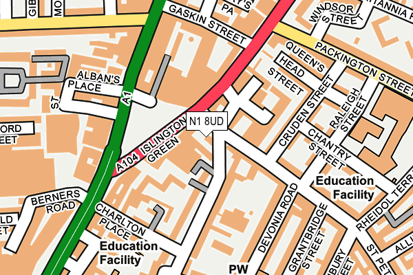 N1 8UD map - OS OpenMap – Local (Ordnance Survey)