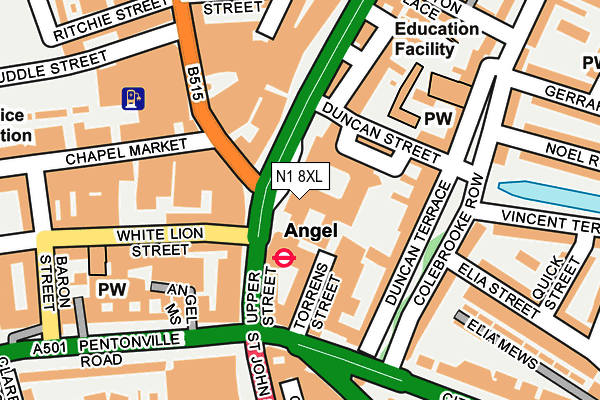 N1 8XL map - OS OpenMap – Local (Ordnance Survey)