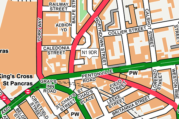 N1 9DR map - OS OpenMap – Local (Ordnance Survey)