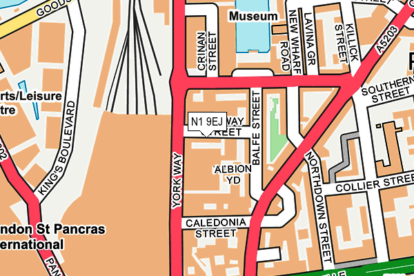 N1 9EJ map - OS OpenMap – Local (Ordnance Survey)