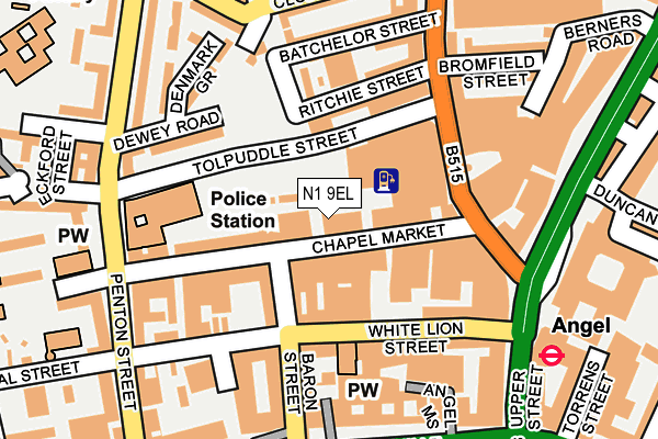 N1 9EL map - OS OpenMap – Local (Ordnance Survey)