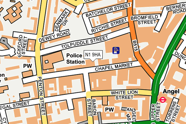 N1 9HA map - OS OpenMap – Local (Ordnance Survey)