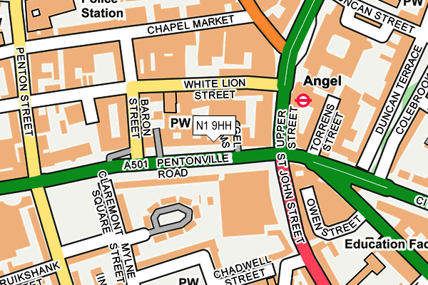 N1 9HH map - OS OpenMap – Local (Ordnance Survey)