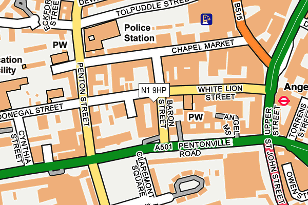 N1 9HP map - OS OpenMap – Local (Ordnance Survey)
