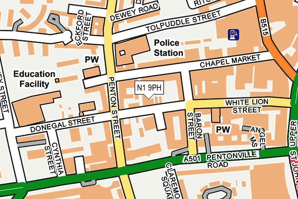 N1 9PH map - OS OpenMap – Local (Ordnance Survey)