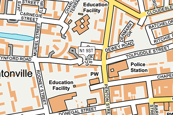 N1 9ST map - OS OpenMap – Local (Ordnance Survey)