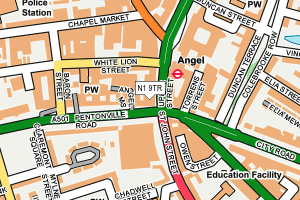 N1 9TR map - OS OpenMap – Local (Ordnance Survey)