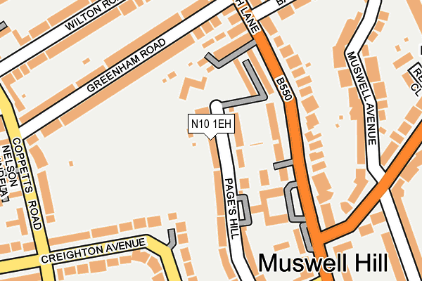 N10 1EH map - OS OpenMap – Local (Ordnance Survey)