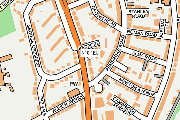N10 1EU map - OS OpenMap – Local (Ordnance Survey)