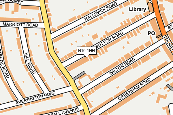 N10 1HH map - OS OpenMap – Local (Ordnance Survey)