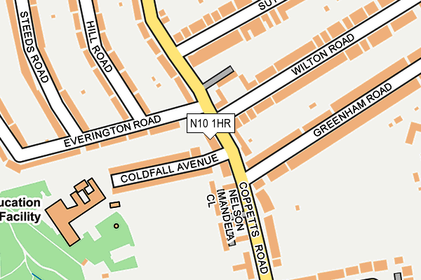 N10 1HR map - OS OpenMap – Local (Ordnance Survey)