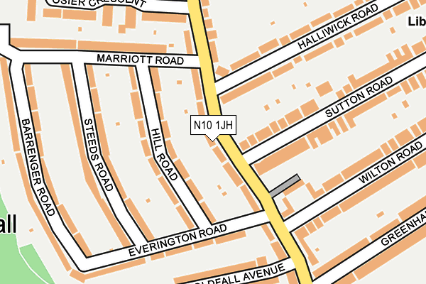 N10 1JH map - OS OpenMap – Local (Ordnance Survey)