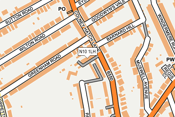 N10 1LH map - OS OpenMap – Local (Ordnance Survey)