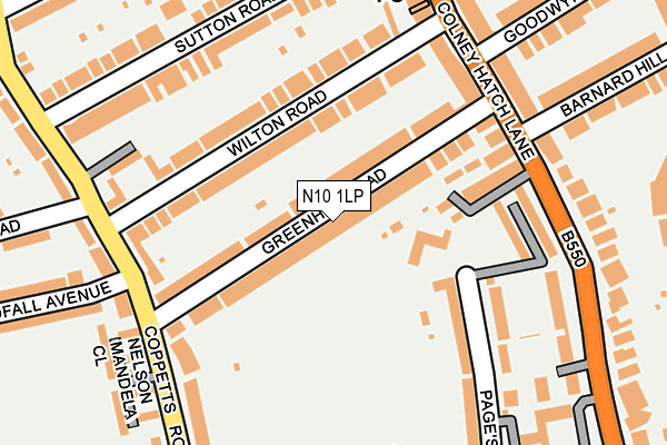 N10 1LP map - OS OpenMap – Local (Ordnance Survey)