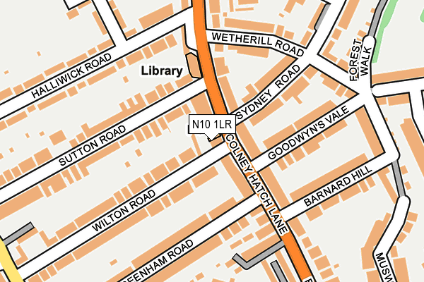 N10 1LR map - OS OpenMap – Local (Ordnance Survey)