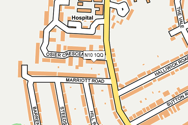 N10 1QQ map - OS OpenMap – Local (Ordnance Survey)