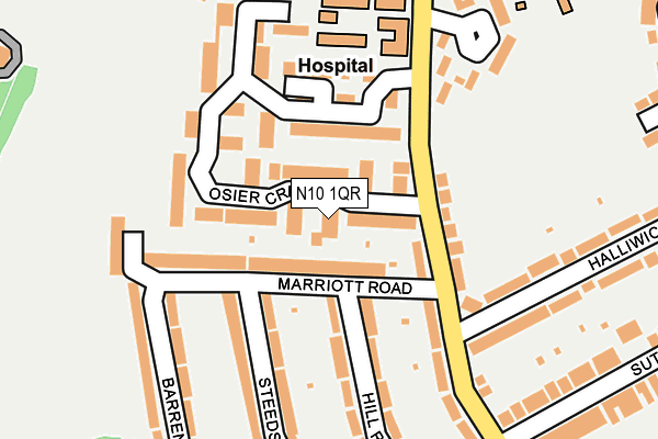 N10 1QR map - OS OpenMap – Local (Ordnance Survey)