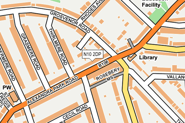 N10 2DP map - OS OpenMap – Local (Ordnance Survey)