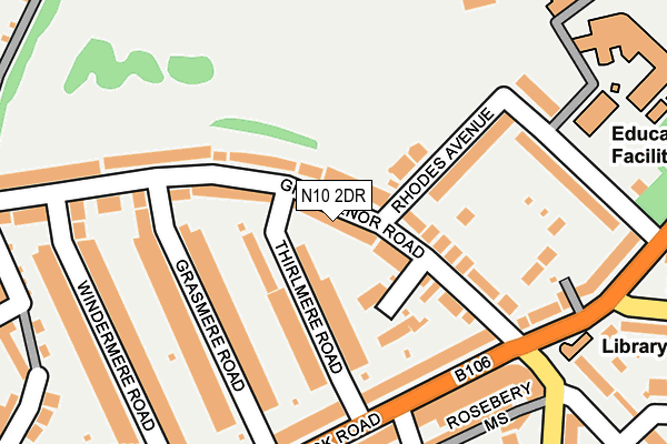 N10 2DR map - OS OpenMap – Local (Ordnance Survey)