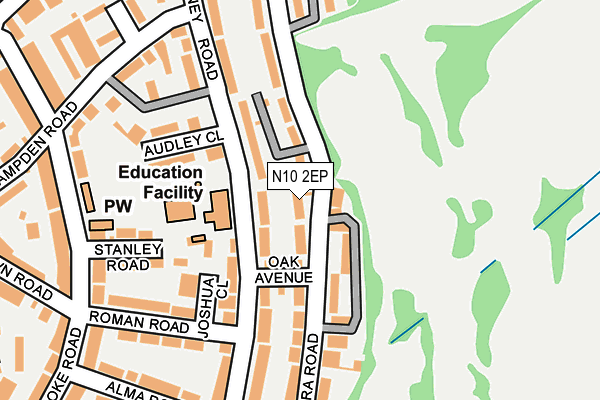 N10 2EP map - OS OpenMap – Local (Ordnance Survey)