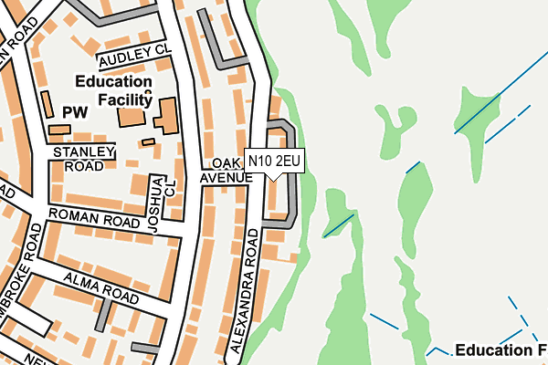 N10 2EU map - OS OpenMap – Local (Ordnance Survey)
