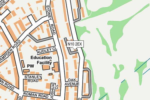 N10 2EX map - OS OpenMap – Local (Ordnance Survey)