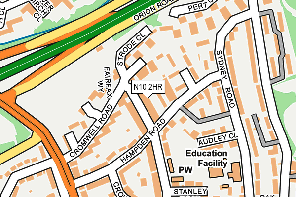 N10 2HR map - OS OpenMap – Local (Ordnance Survey)