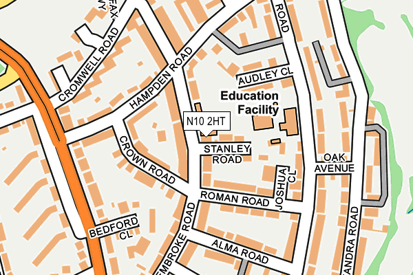 N10 2HT map - OS OpenMap – Local (Ordnance Survey)