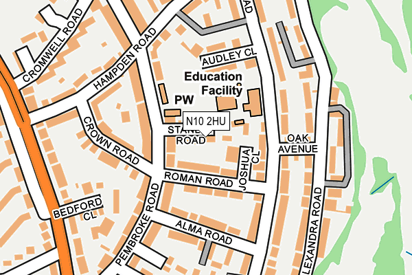 N10 2HU map - OS OpenMap – Local (Ordnance Survey)