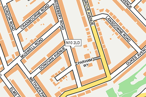 N10 2LD map - OS OpenMap – Local (Ordnance Survey)